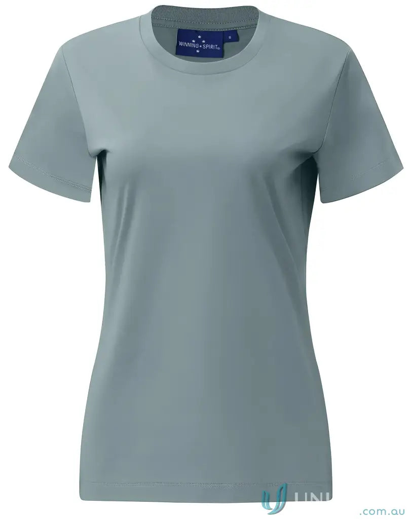 Gray crew neck t-shirt from Ladies Premium Mornington collection featuring winning spirit ladies design