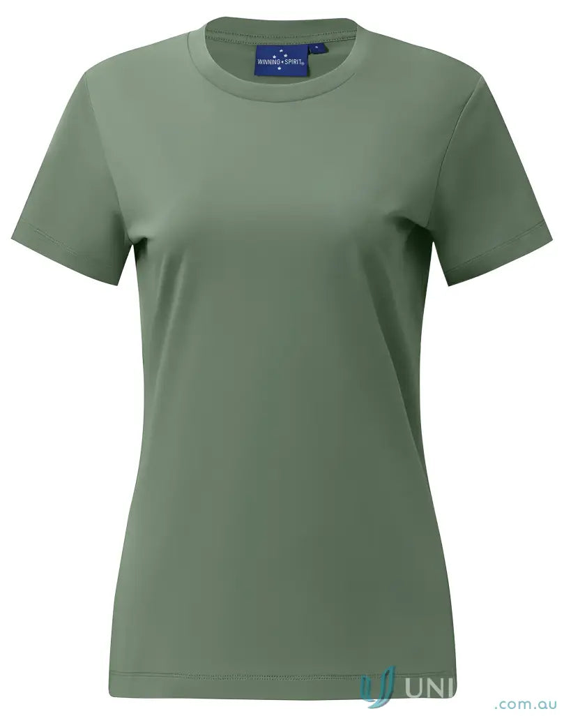 Olive green ladies premium crew neck T-shirt from Winning Spirit Ladies collection