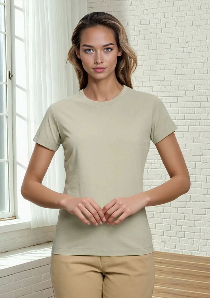 Ladies premium Mornington T-Shirt worn by a woman, showcasing winning spirit ladies premium style