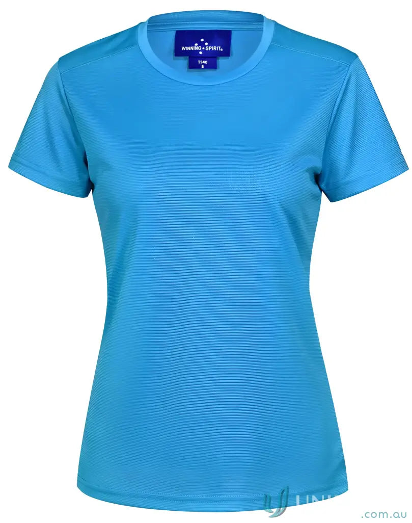 Women’s sky blue rapidcool ultra light tee with short sleeves and crew neck