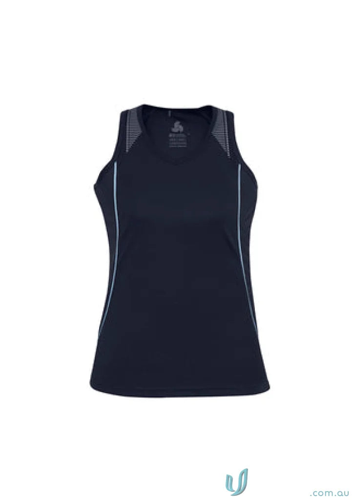 Navy blue athletic tank top ladies razor singlet SG407L Biz Collection for active women