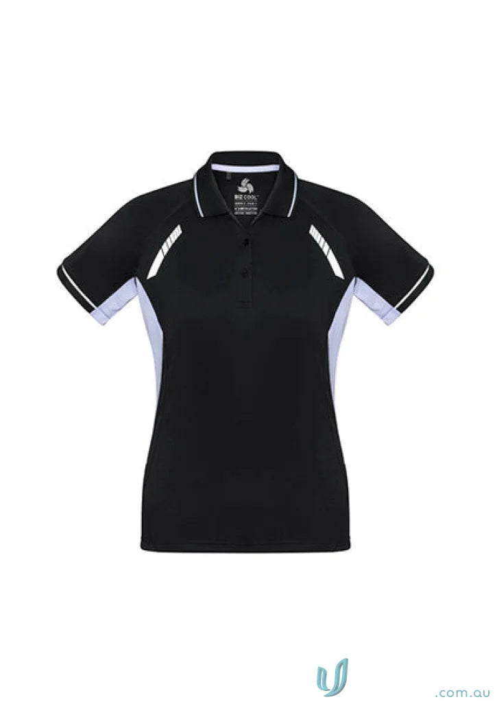 Black and white ladies renegade polo from Biz Collection P700LS Biz