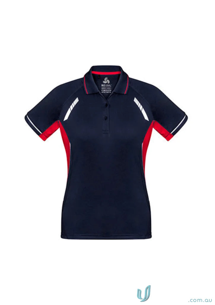 Ladies Renegade Polo in navy and red from Biz Collection p700ls biz