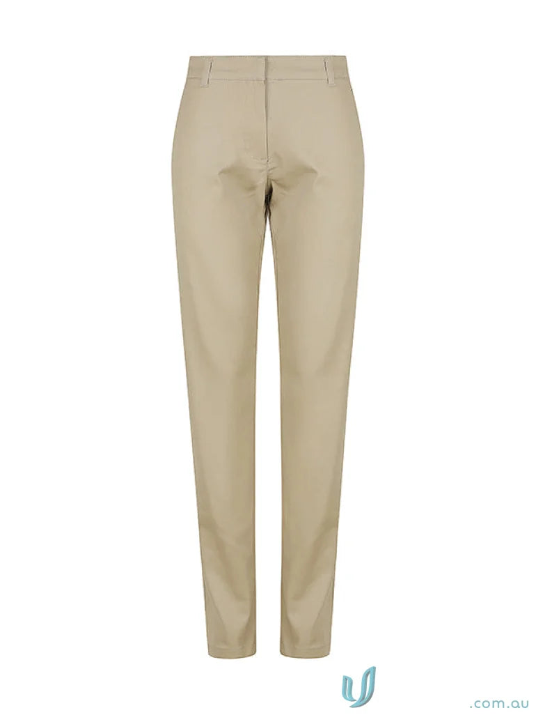 Beige ladies Riley chino pant with straight-leg fit for a casual stylish look