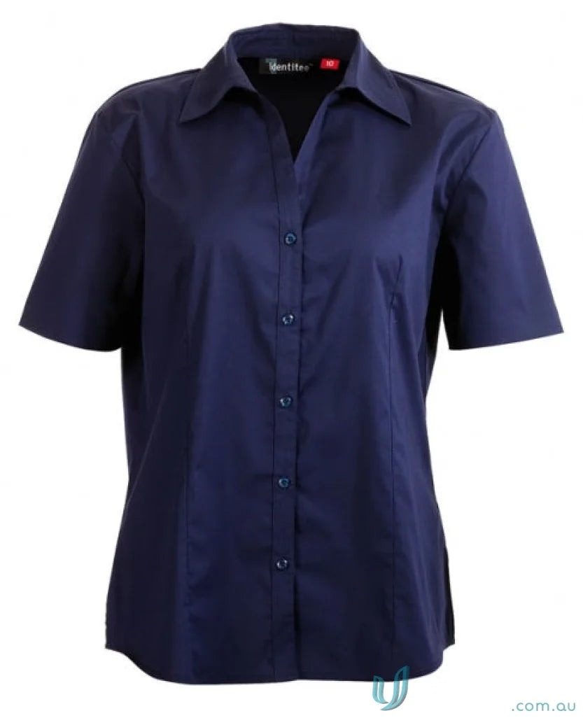 Navy blue Ladies Rodeo S/S Shirt perfect for workwear or uniforms