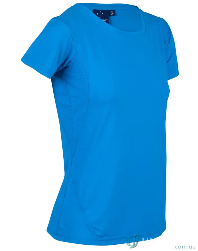 Ladies Rotator Sports Tee in vibrant blue with cooldry® functions and breathable mesh
