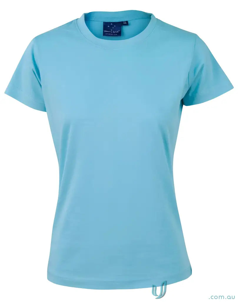 Light blue crew neck t shirt from TS38 Savvy Ladies Spirit Tee collection
