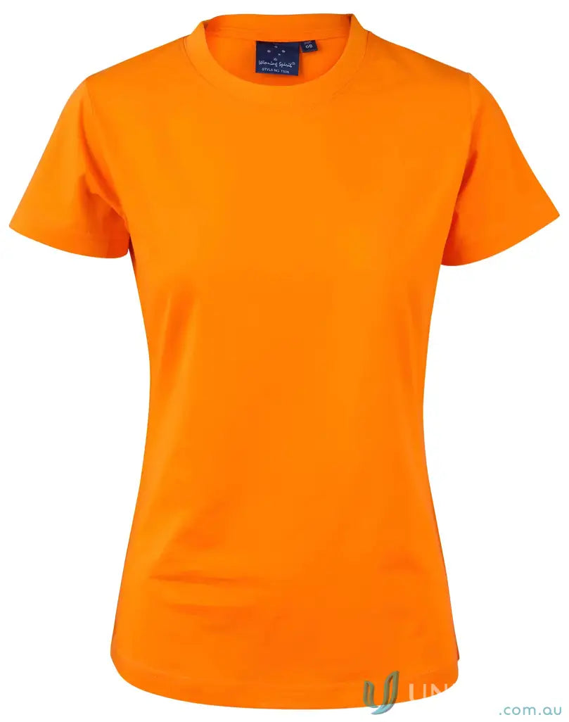 Orange short-sleeved ladies Savvy Tee from Ts38 Savvy collection, perfect for winning spirit ladies
