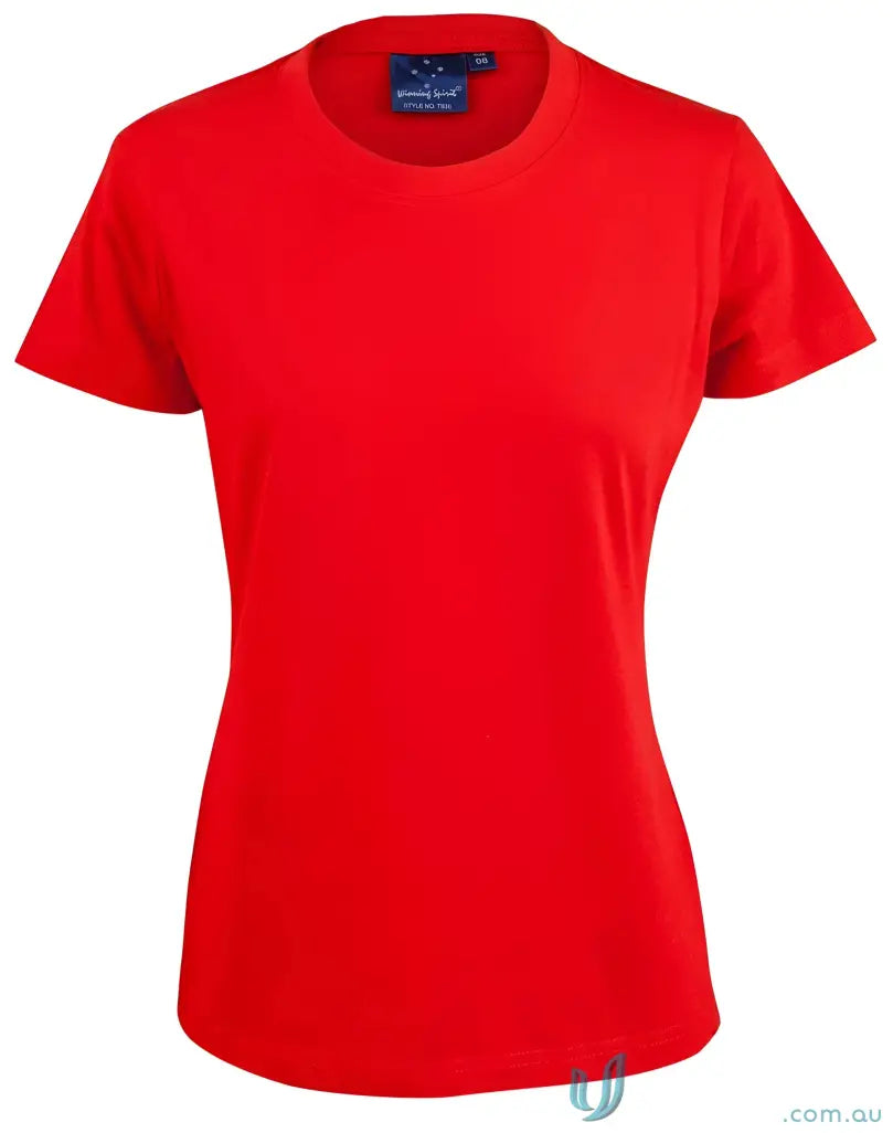 Red short-sleeved T-shirt from TS38 Savvy Ladies Spirit Tee collection