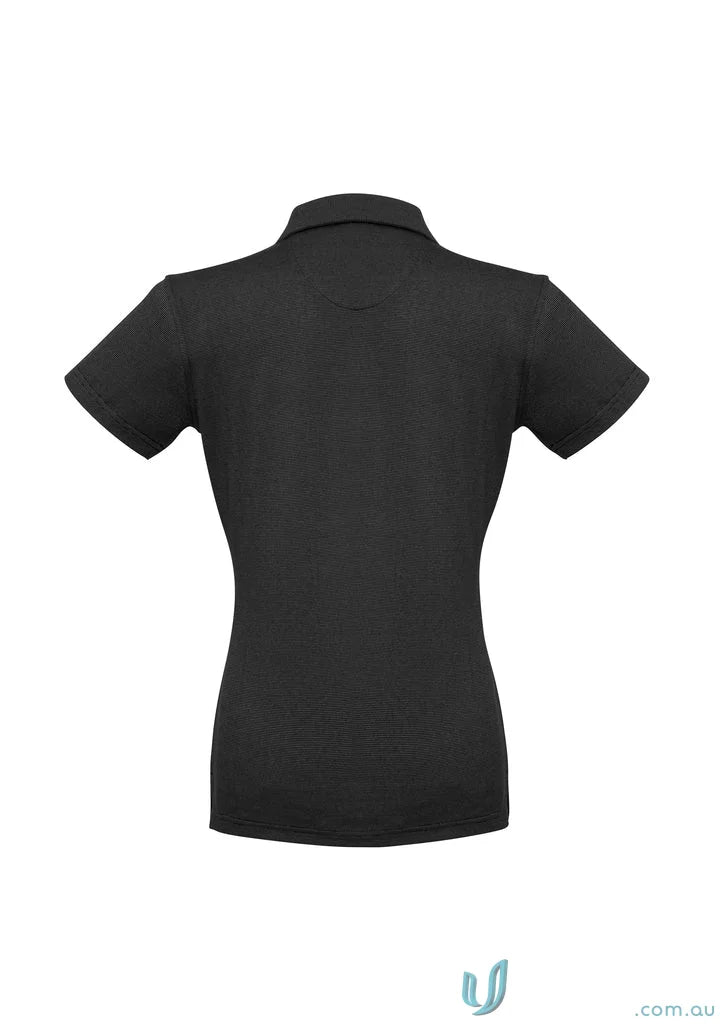 Ladies Shadow Polo in black, stylish shadow short sleeve top from the collection Ladies Shadow