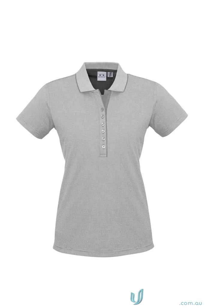 Gray ladies shadow polo shirt from Collection Ladies Shadow, short sleeve women’s polo