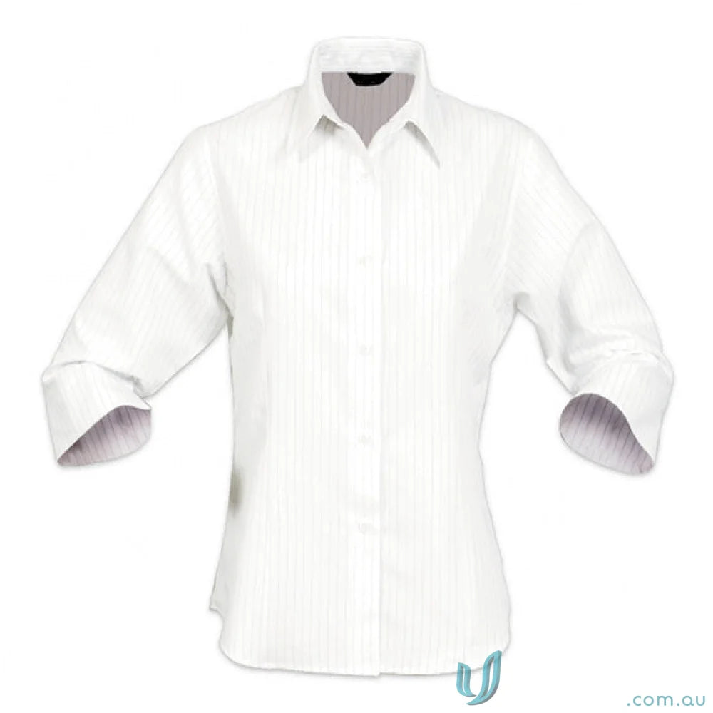Ladies SilverTech 3Q Shirt in white with three-quarter sleeves, perfect for workwear and uniforms