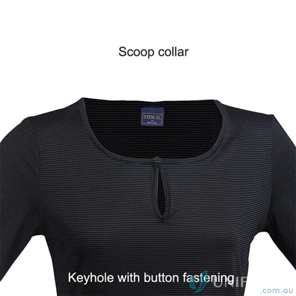 Ladies SilverTech Top with black scoop-neck and keyhole detail, ideal cool dry® workwear