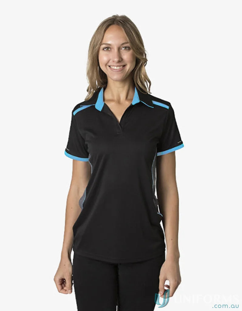 Ladies Soft Touch Stripe Polo with aegis microbe shield and cooldry moisture management