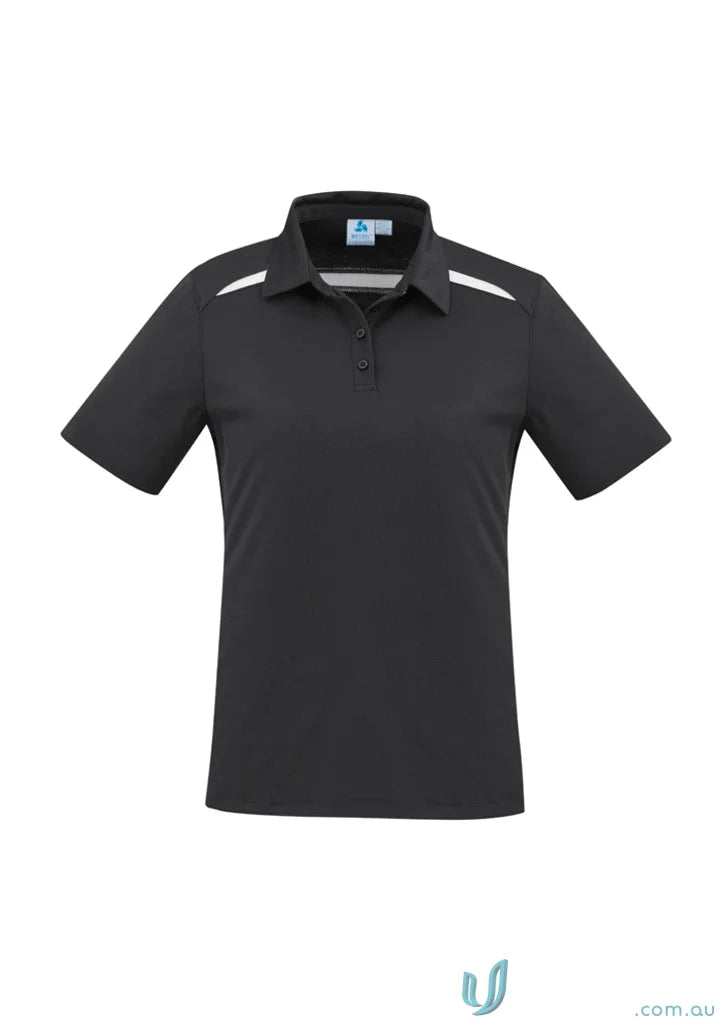Ladies Sonar Polo from Biz Collection Ladies feeling fresh in black short-sleeved polo shirt