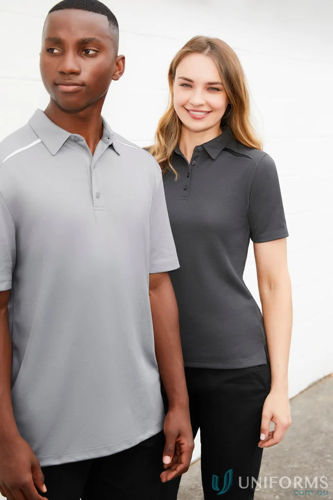 Two people wearing stylish ladies Sonar Polo shirts from Biz Collection Ladies feeling fresh