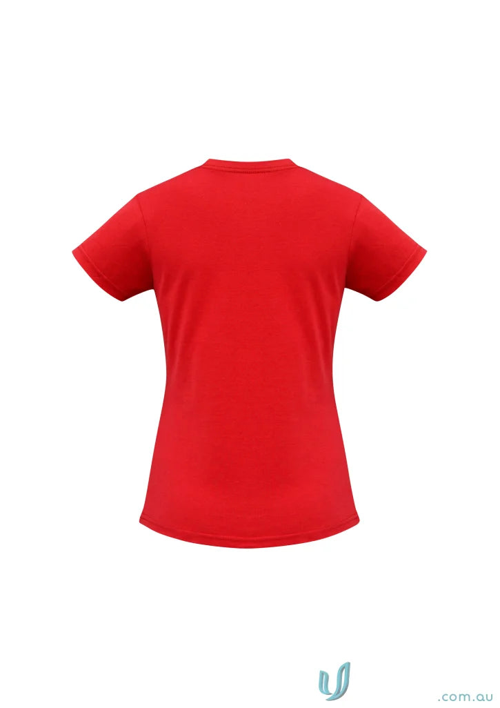 Bright red Ladies Southport Tee from t10022 Biz Collection, ice short sleeve tee for ladies