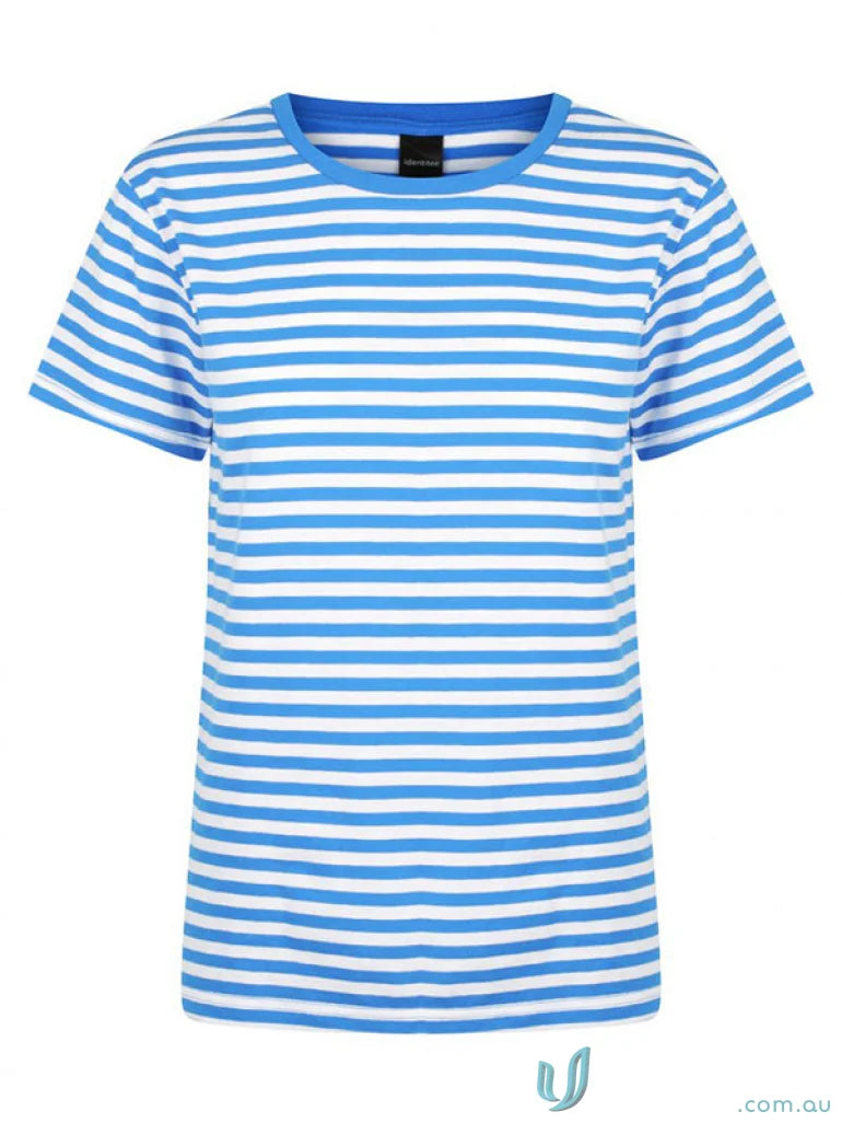 Ladies Stevie Stripe T-Shirt with blue and white stripes, perfect for uniforms or workwear