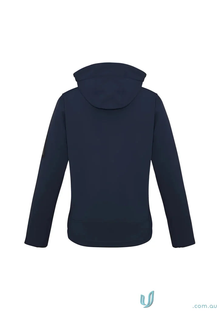 Women’s summit jacket navy hooded jacket made with biz tech™ material for style and performance