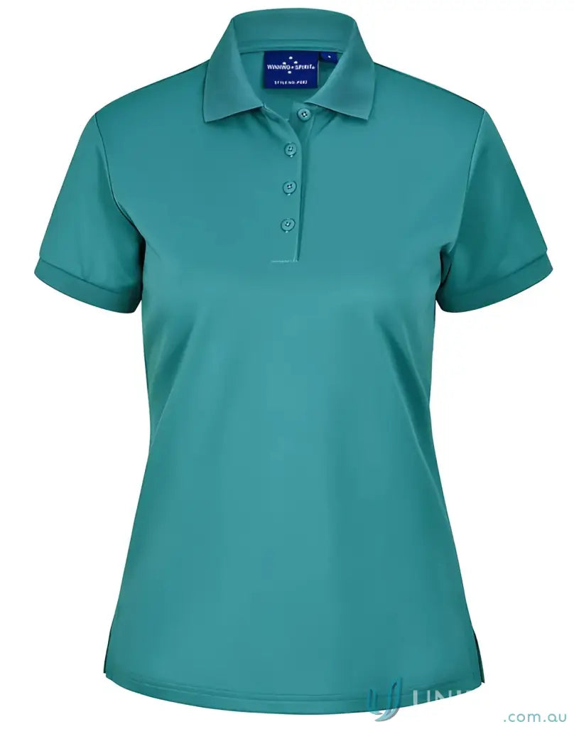 Teal short-sleeved ladies corporate polo shirt from Ladies Sustainable Corporate Polo collection