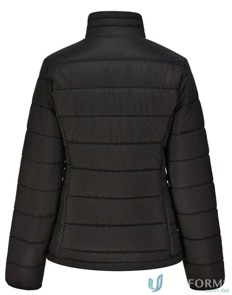 Black quilted puffer jacket from Winning Spirit Ladies 3D Cut Sustainable Insulated Puffer, recycled PET
