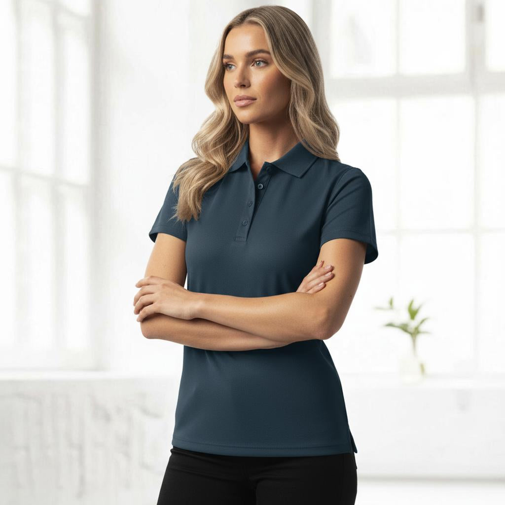 Ladies Sustainable Jacquard Knit Polo - Polo
