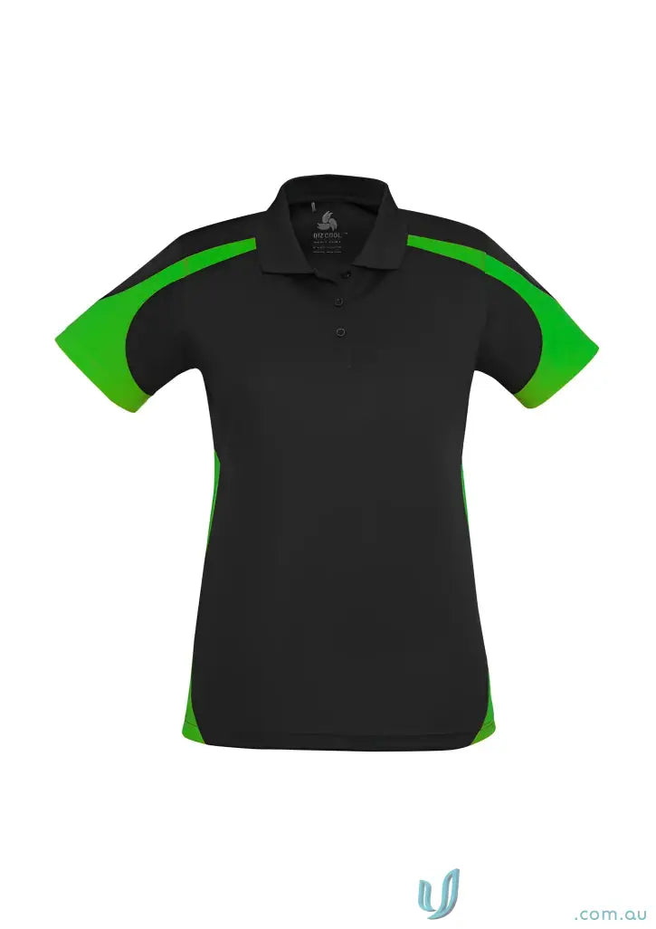 Ladies Talon Polo biz cool perfect blend black and green polo shirt for women