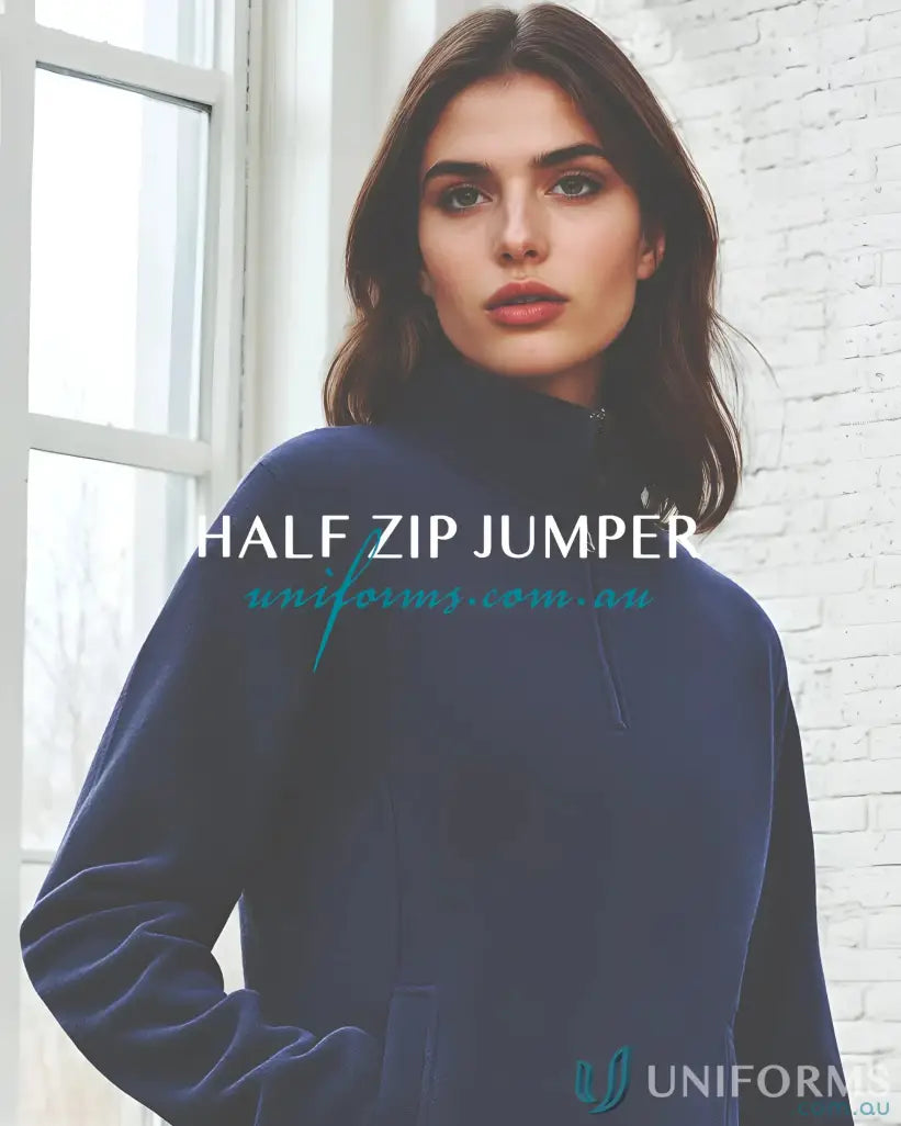 Dark blue Ladies Trinity Half Zip Fleece Jacket from Biz Collection Jackets