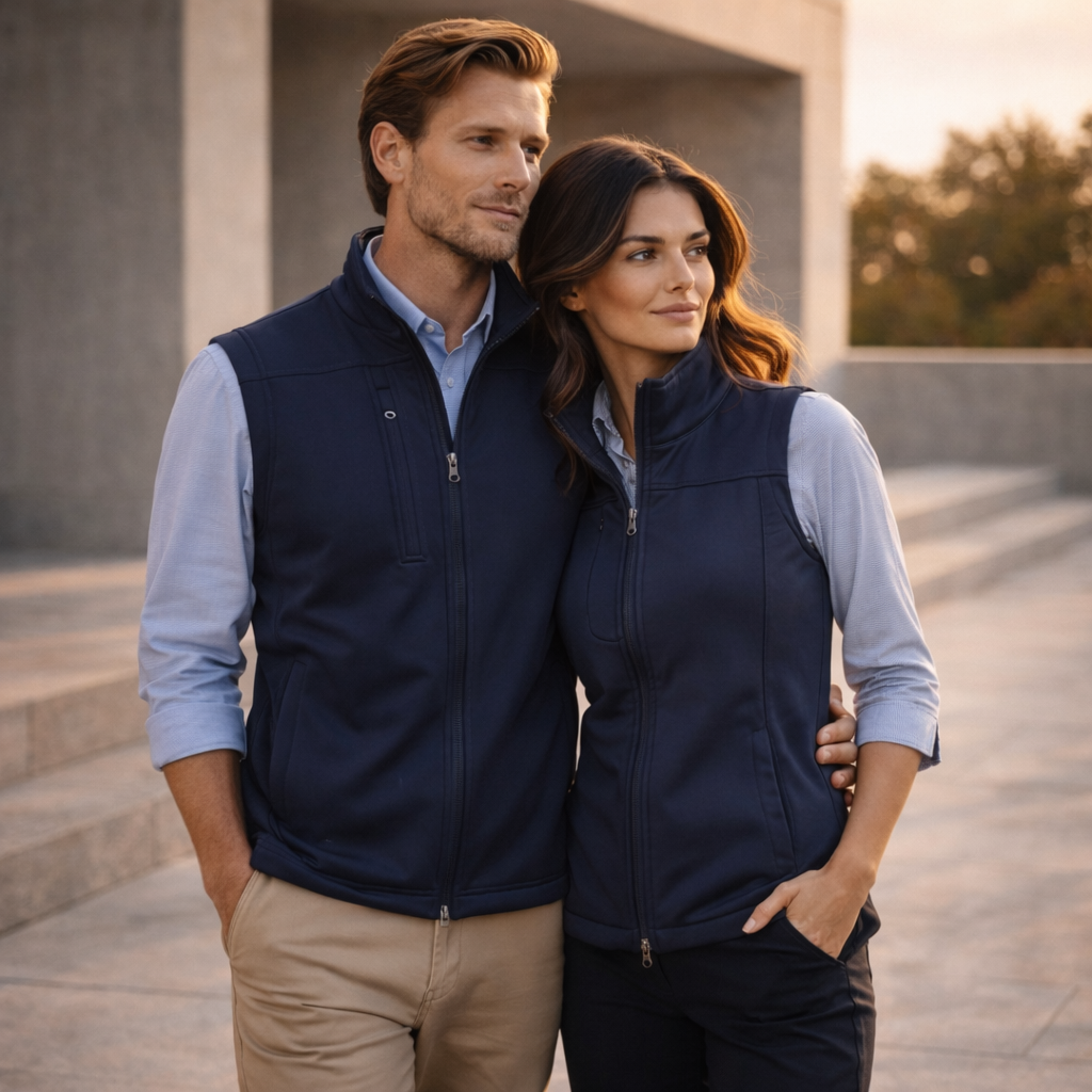 Biz collection womens softshell vest j29123 navy blue zip-front fleece view