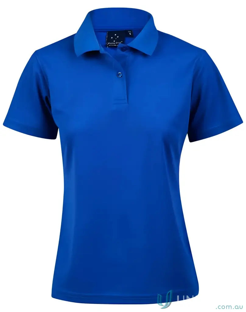 Women’s royal blue ps82 Verve Polo made with cooldry® polyester mini fabric