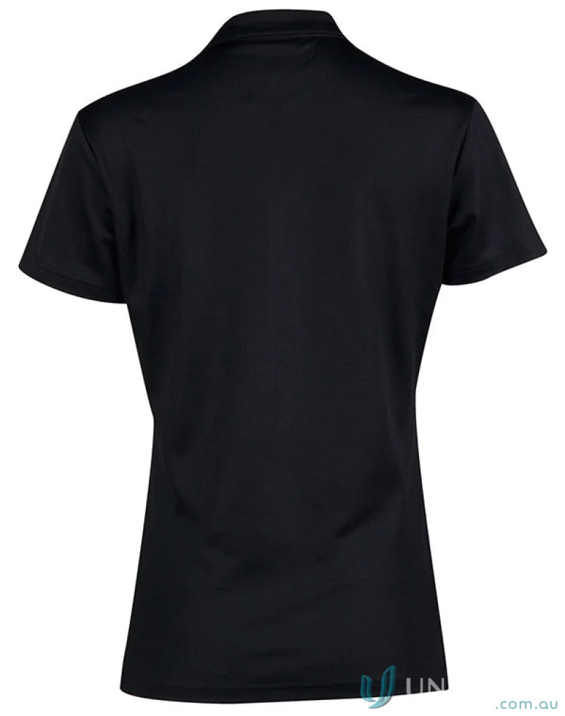 Black ladies victory truedry short-sleeved polo shirt made of cooldry polyester