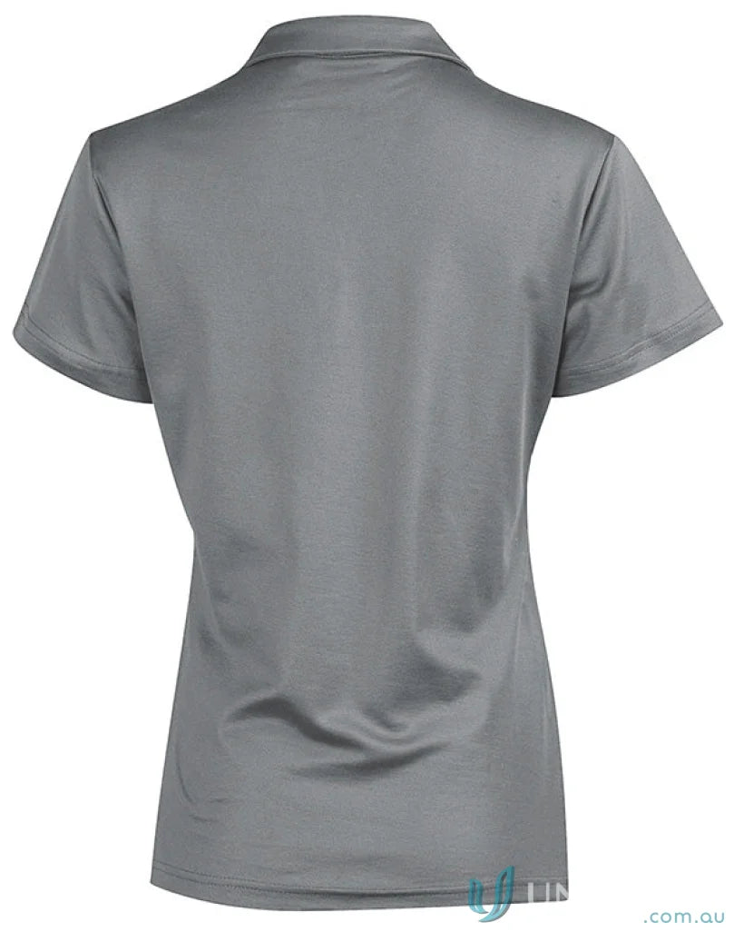 Gray ladies victory truedry polo shirt made with cooldry polyester fabric