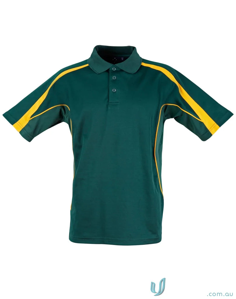 Green and gold Legend Polo short sleeve polo for men, perfect for PS53 Legend Mens truedry collection