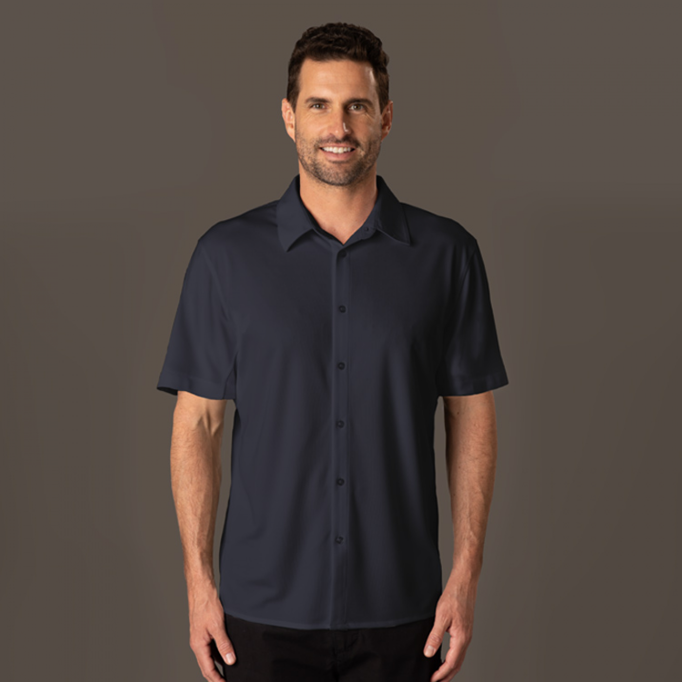 Liberty 5010s shirt in navy blue with Ice-Cool fabric and self-fabric collar