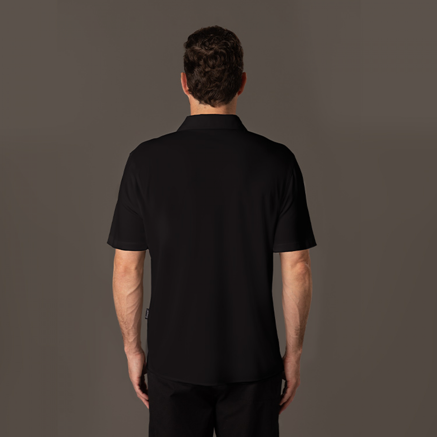 Liberty 5010s mens shirt in black ice-cool fabric with self-fabric collar