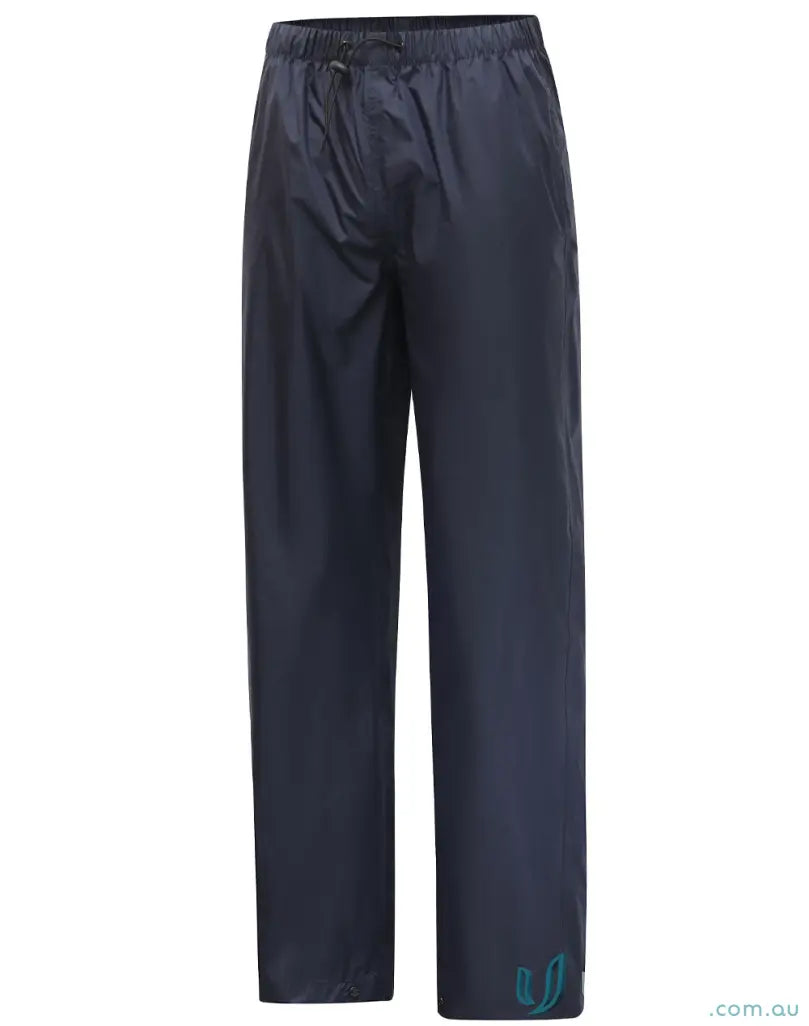 Navy blue lightweight nylon waterproof rain pants perfect for rainy days