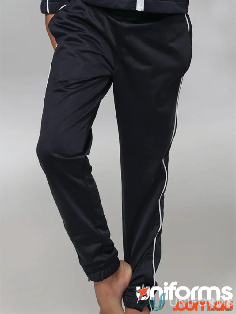 Liverpool Kids Pants black track pants with white stripe, perfect for kids uniforms or workwear