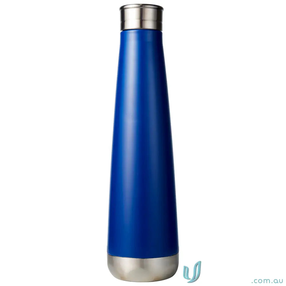 Blue double-walled stainless steel water bottle from Lotus 500ml vacuum insulated series