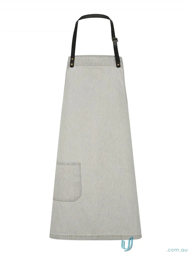 Gray corduroy apron with black straps from Luca Cotton Canvas Apron, perfect for uniforms
