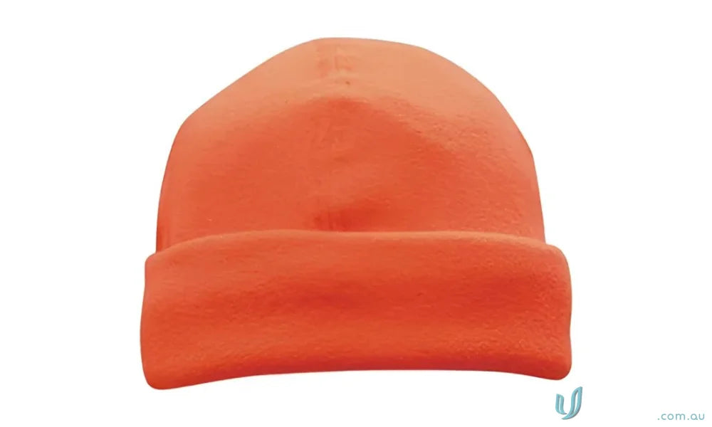 Orange knit beanie from Luminescent Safety Beanie, perfect for uniforms and workwear