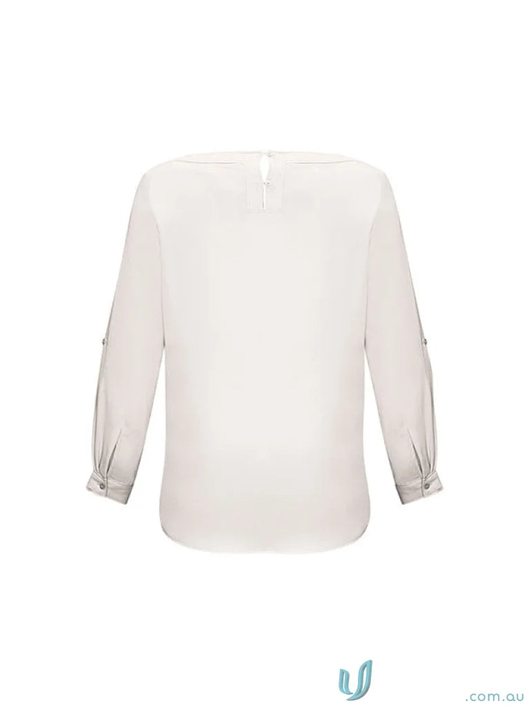 Womens Madison Boatneck Blouse in light-colored, finely stitched boatneck with mechanical stretch fabric