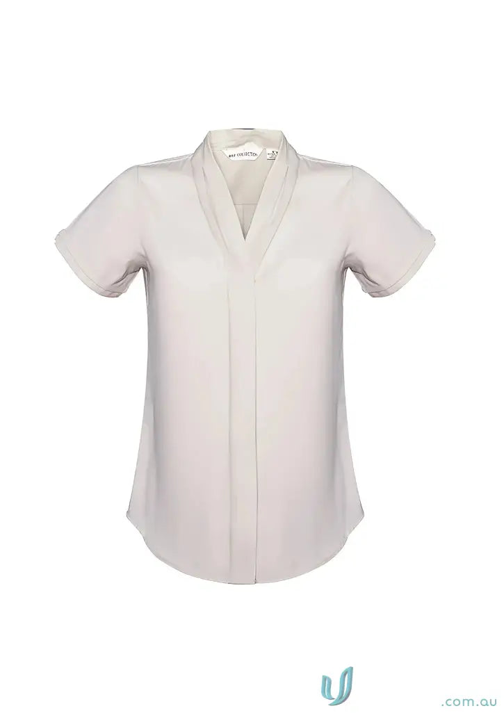 Beige Madison SS blouse from Biz Collection Madison, stylish short sleeve shirt