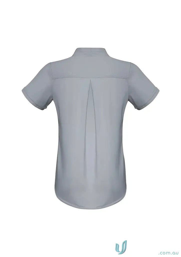 Gray Madison SS Blouse from Biz Collection Madison, stylish short sleeve shirt for work