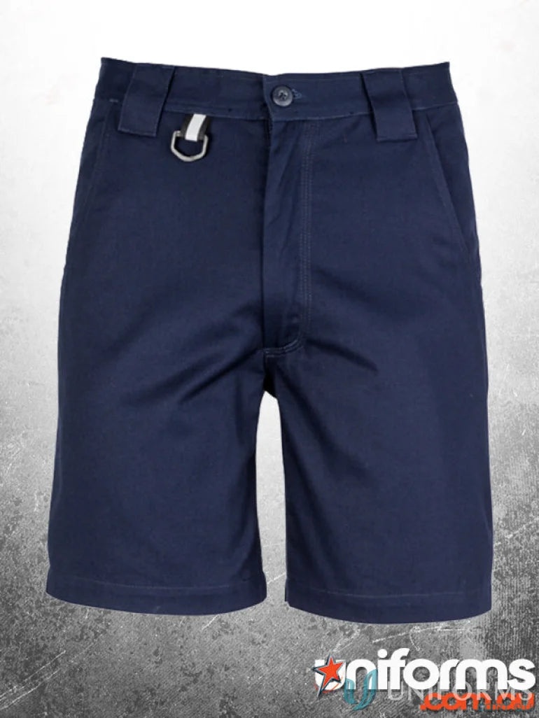 Navy blue maintenance utility short perfect for work uniforms and maintenance tasks
