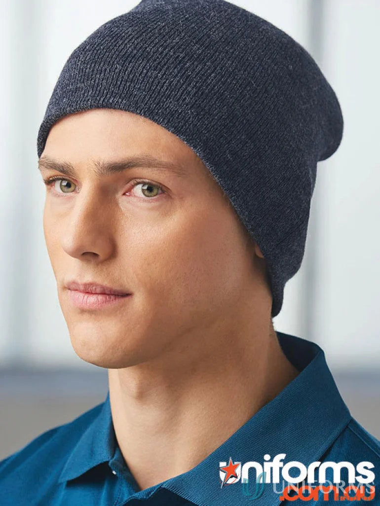 Dark gray knit beanie from Wining Spirit Marl, the perfect blend ch22 marl slouch style