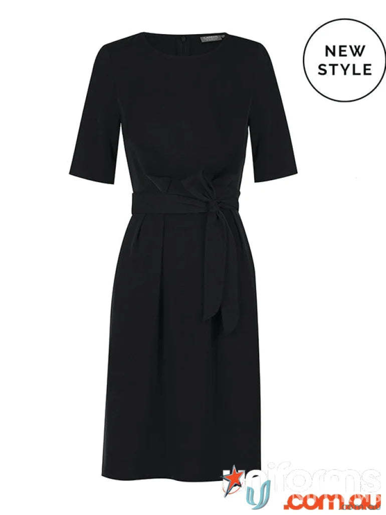 Black tie-waist midi dress from Mason SS Dress, perfect fit for stylish uniforms
