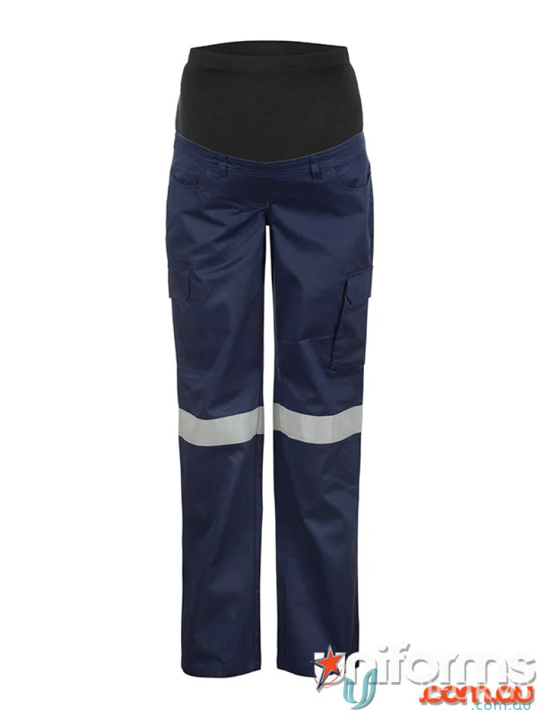 Maternity Cargo CSR Tape work pants with reflective stripes and reinforced stress points