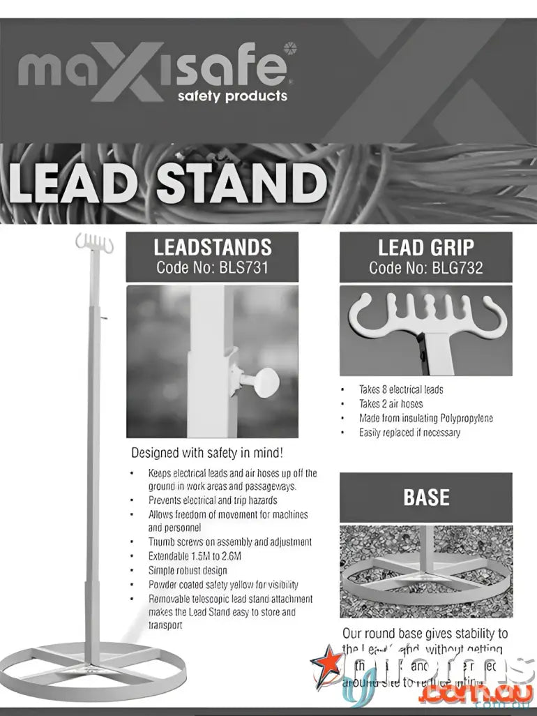 Maxisafe Adjustable Lead Stand for electrical leads and air hoses safety