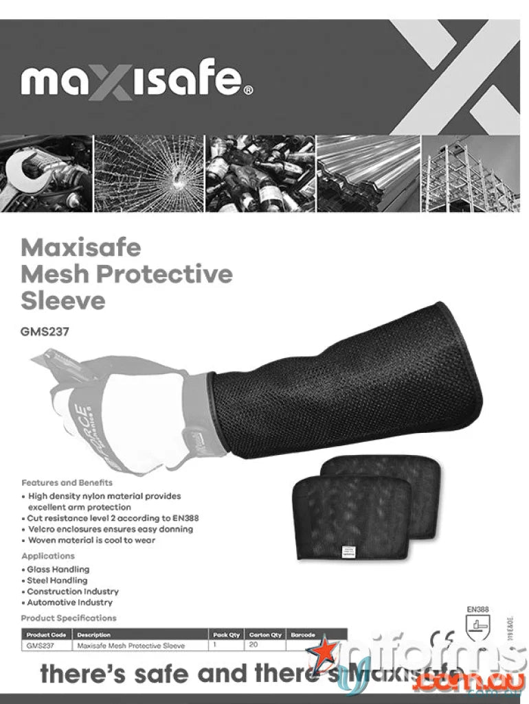 Maxisafe Mesh Protective Sleeve for workwear and uniforms protection