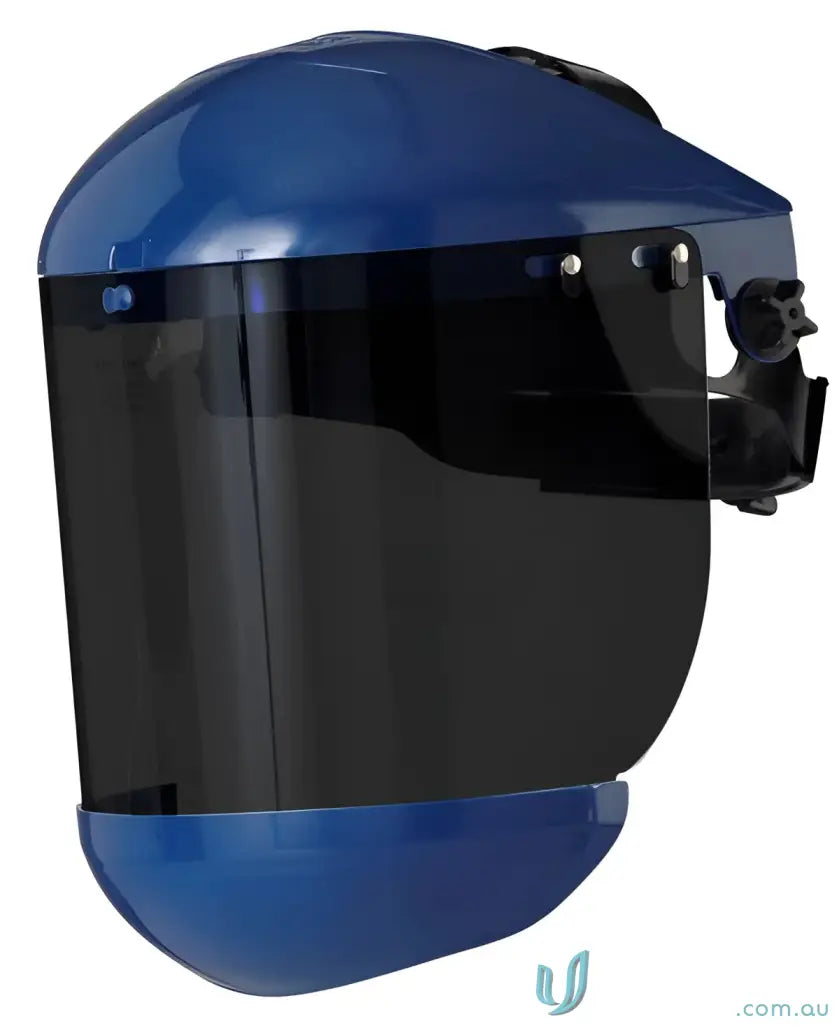 Blue protective face shield from Maxisafe Professional Shade 5 for workwear uniforms